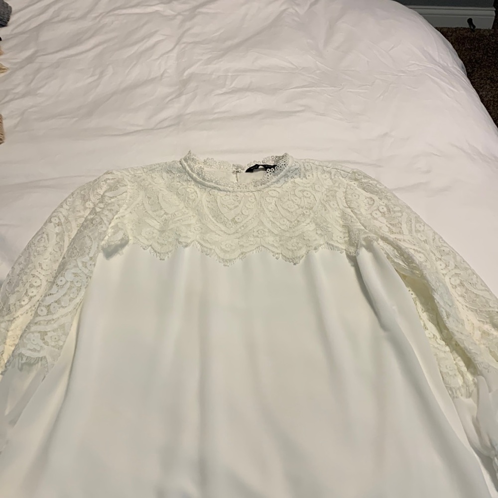 White House Black Market lace blouse
